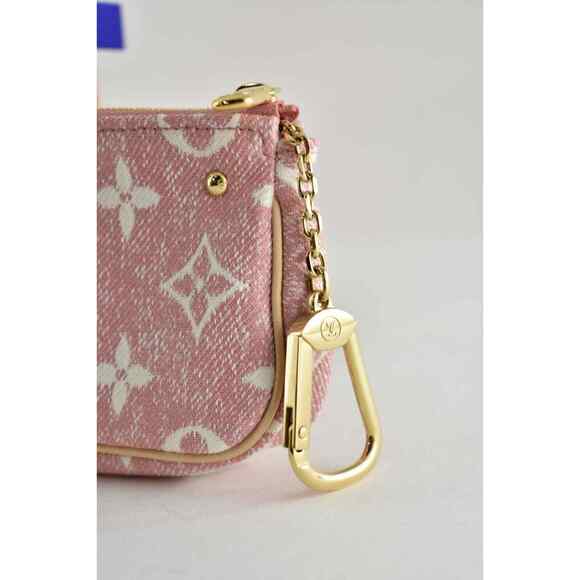 Louis Vuitton Micro Pochette Accessoires Denim Rose Pink Monogram Key Coin Purse - Picture 5 of 11
